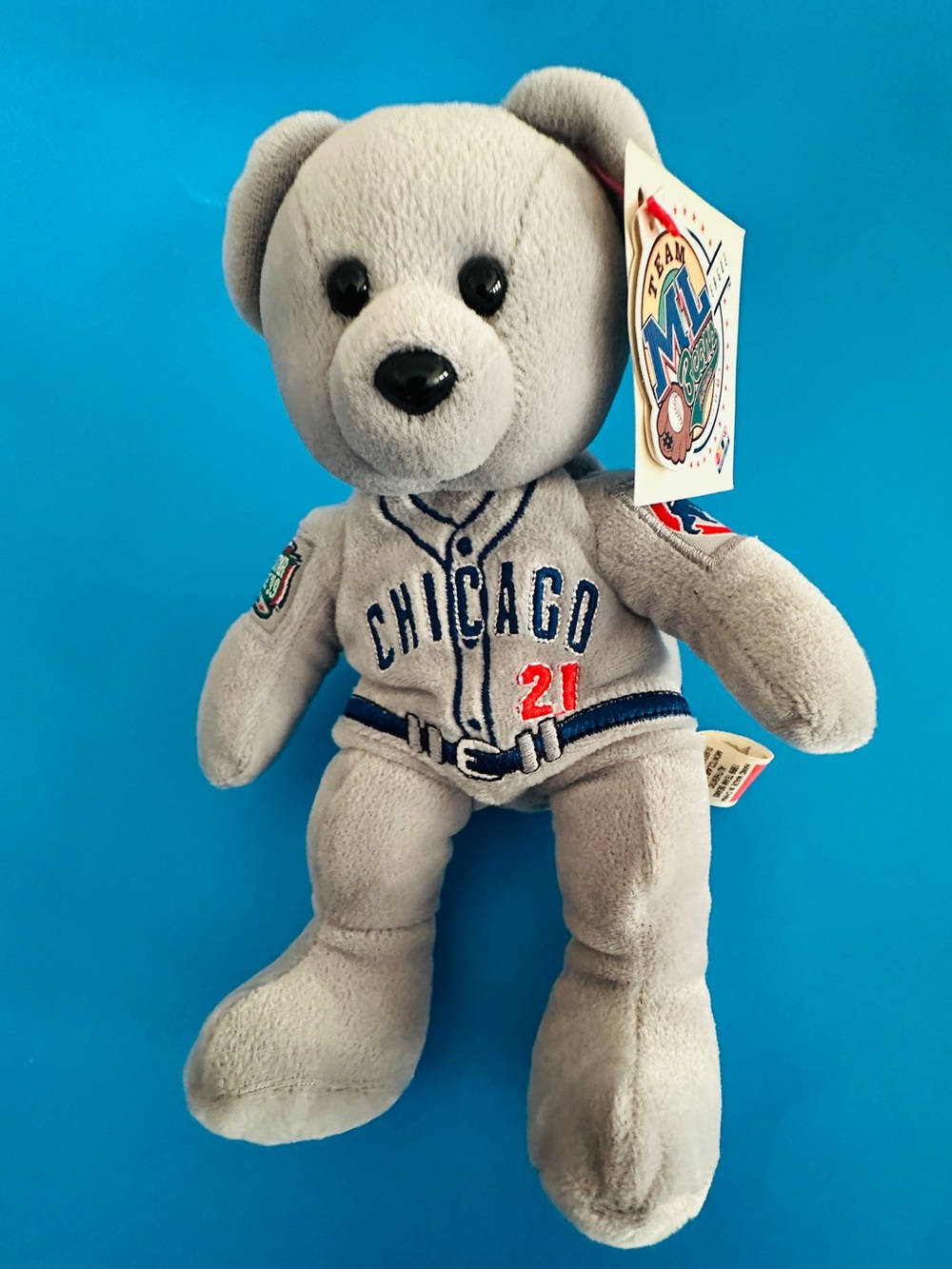 MLB Chicago Cubs Plush Bear w/ Embroidered Logo #21 Sammy Sosa Vintage 1999 8”